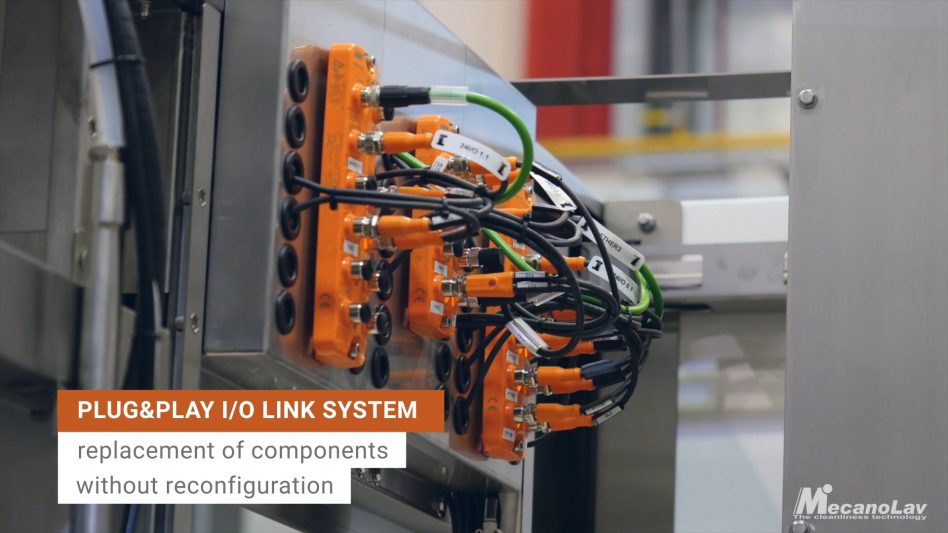I/O link system for industrial parts washer